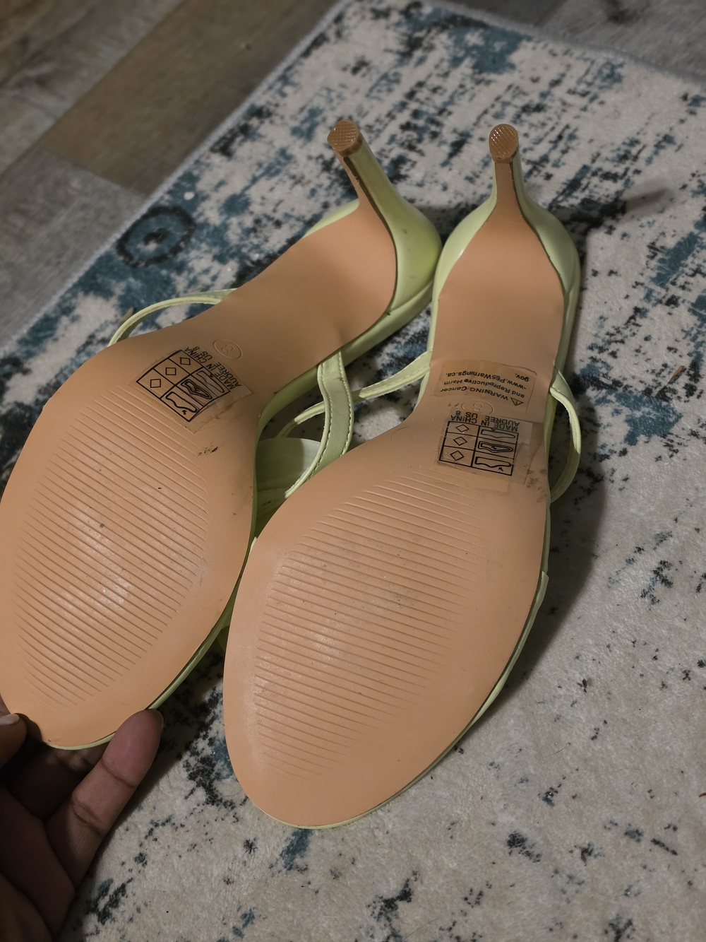 Floral Slip-On Heeled Sandals - Chartreuse - Picture 4 of 10